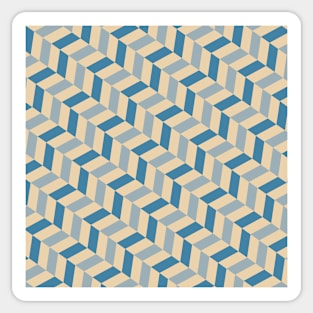 Herringbone scandi pattern in pastel blue and beige Sticker